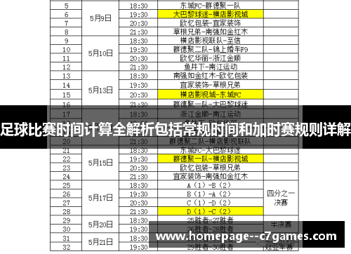 足球比赛时间计算全解析包括常规时间和加时赛规则详解